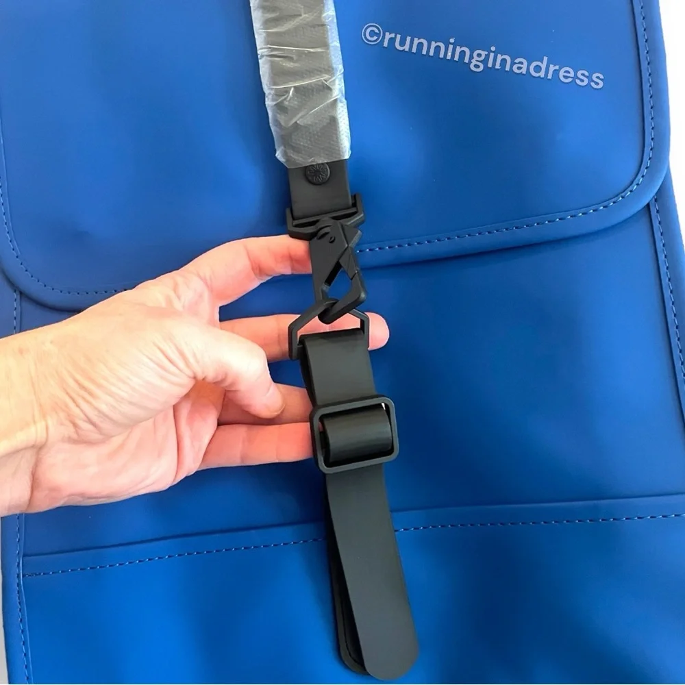 NWT Rains Waterproof Backpack W3 Mini In Color Waves Blue & Black